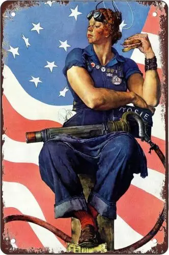 rosie the riveter norman Metal Tin Sign Wall Decor Fun 8x12