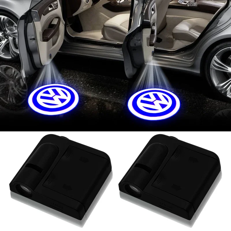 Para volkswagen golf-7 4 5 6 cc T-ROC sharan passat b5 6 7 polos jetta carro led luz de cortesia fantasma sombra projetor emblema lâmpada