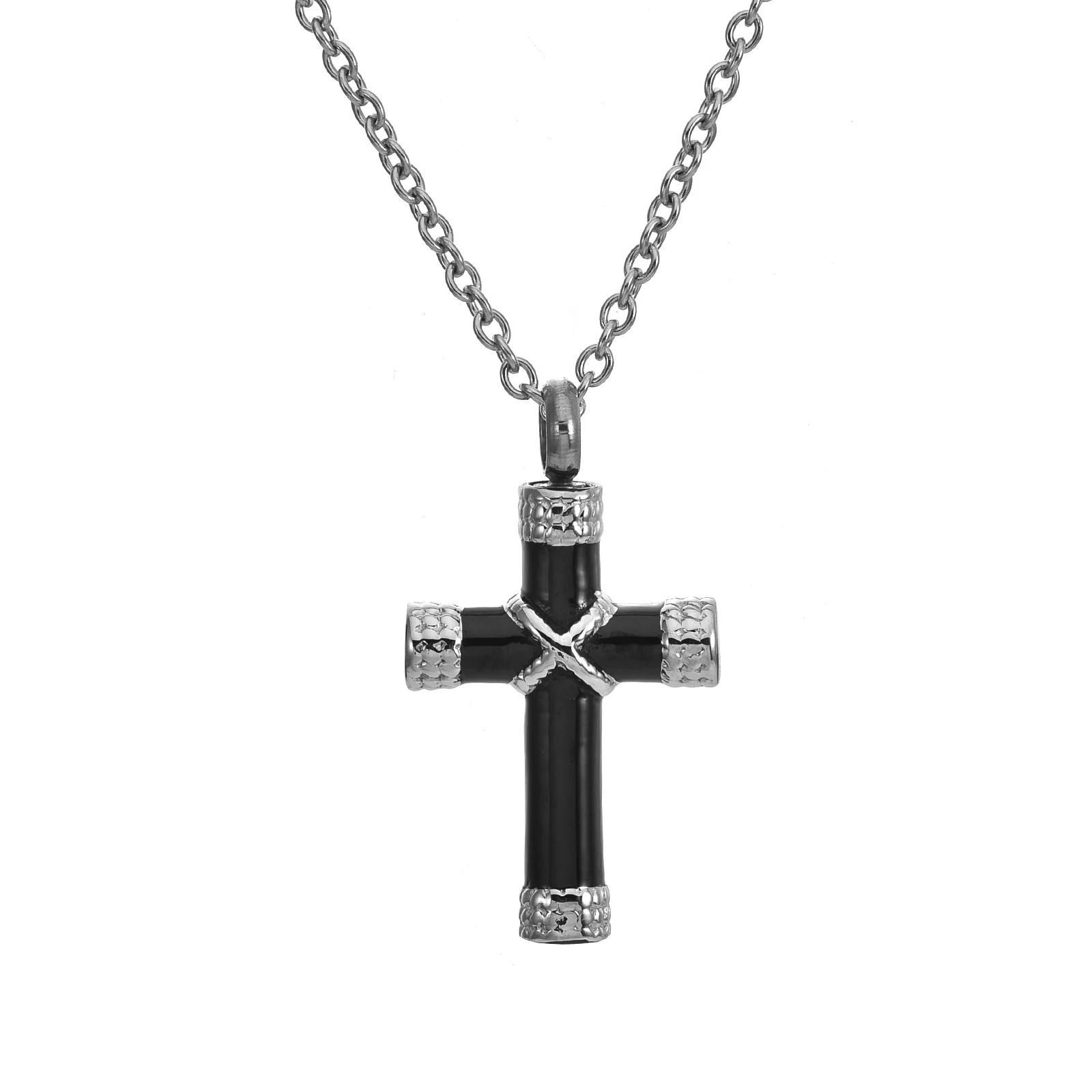 Cremation Jewelry for Ashes for Human Keepsake Stainless Steel Cross Memorial Pendant Cremation Urn Necklace for Human Ashes