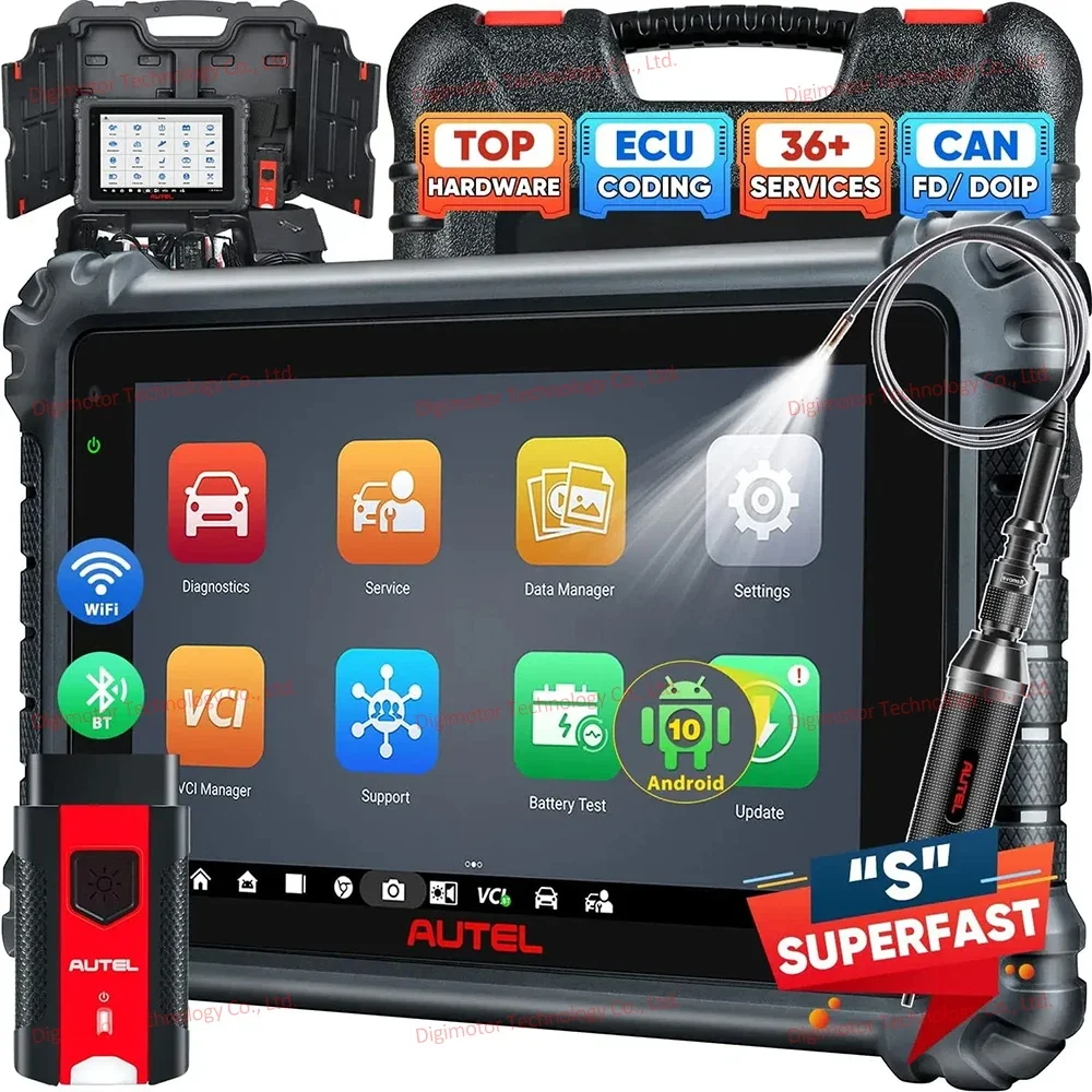 Autel MaxiCOM MK906S PRO MK906PRO Superfast Car Diagnostic Scanner Advanced ECU Coding 36+ Services, DoIP/CAN FD Diagnostic Tool