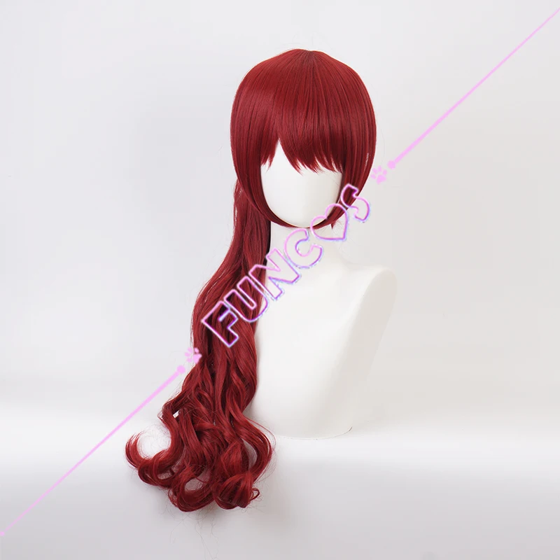 Game Persona 5 Royal Sumire Yoshizawa Cosplay Wig Red Bow Tie Red Ponytail Curly Hair High School Girls Shujin Academy Violet