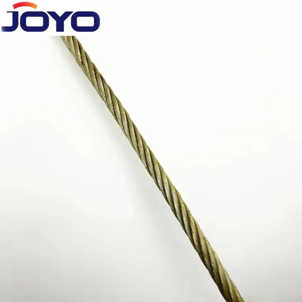 Cavo di sollevamento in acciaio per ascensore di alta qualità 8X19S + FC (nucleo di iuta) Cavo di sollevamento durevole lubrificato giallo da 12 mm per uso industriale