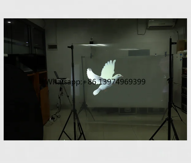 Holographic Rear Projection Film Daylight ,Outdoor 3d Hologram Self Adhesive  Glass Window Film