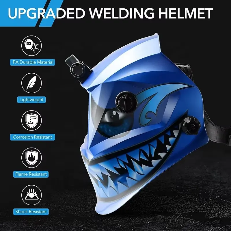 Welding Mask Stepless Adjustment Automatic Darkening Welding Helmet Combination Light Emitting Diode Headlight Welding Mask