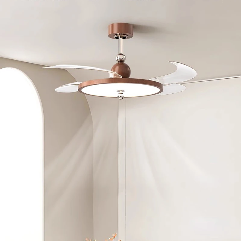 

Ceiling Fan Lamp Living Room Dining Room Bedroom Room One Fan Lamp Invisible Walnut Fan Lamp