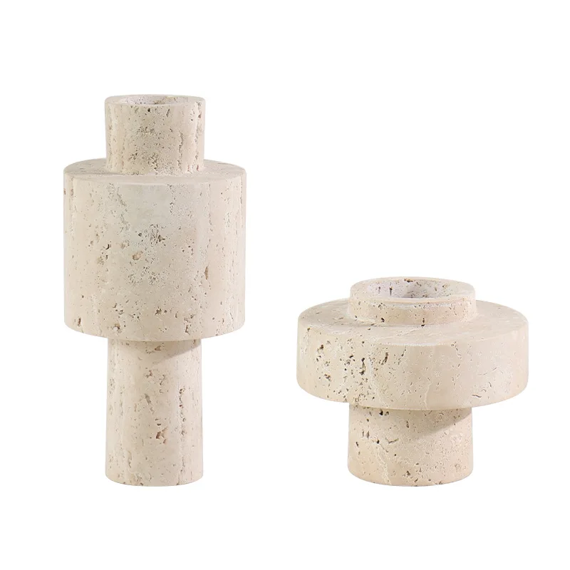 

yellow travertine vase creative hotel homestay living room desktop decoration advanced flower device ornament