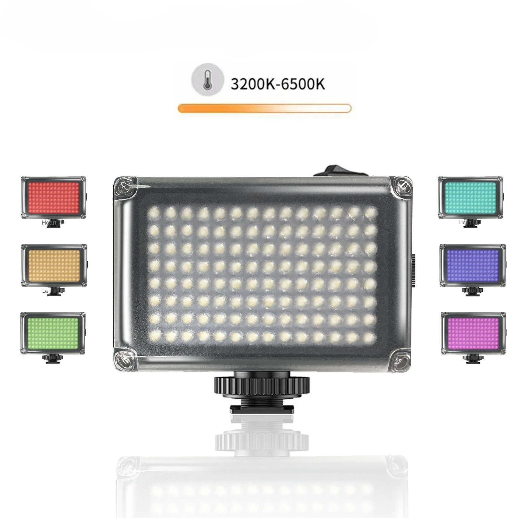 Portable On-camera Video Light 5600K/3200K 96 LED Beads 850LM Photographic Lighting Dimmable 9W Studio Lamp w/ Battery for DSLR