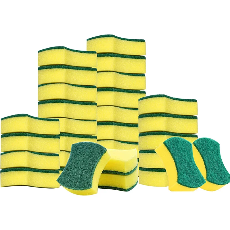 100pcs Dishwashing Sponge Kitchen Nano Emery Magic Clean Rub Pot Rust Focal Stains Sponge Removing Kit Cleaning Brush Sponges