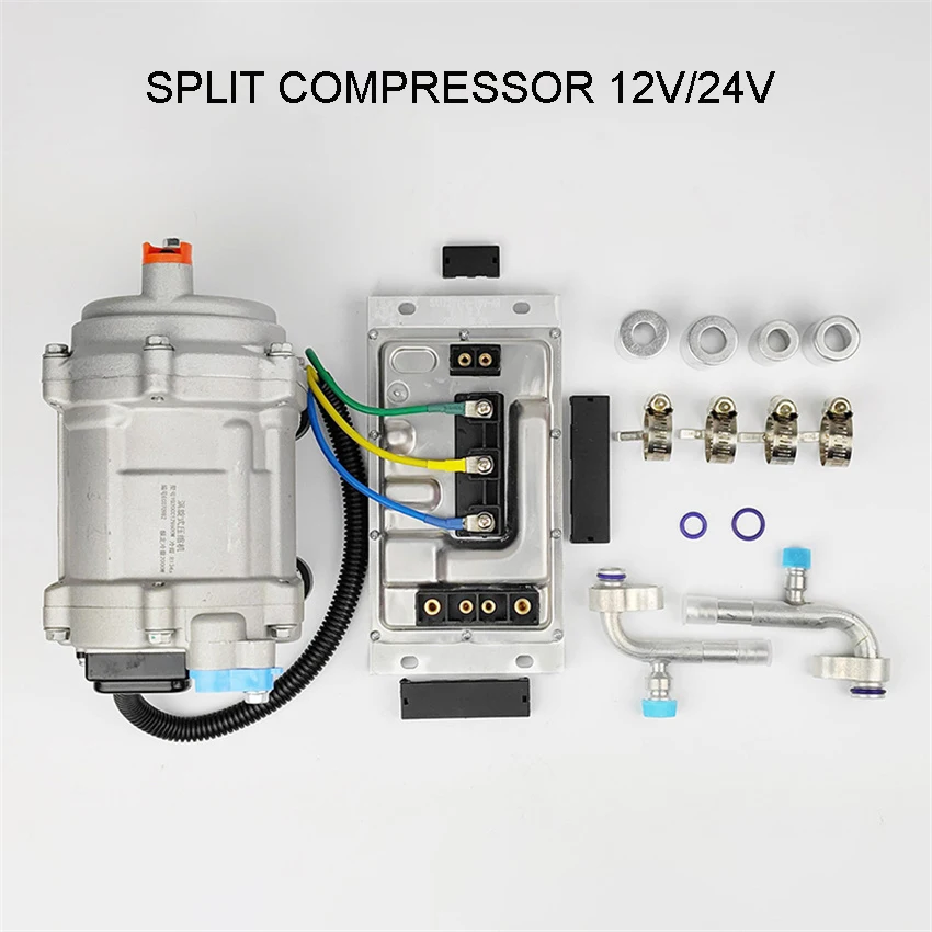 

A/C 12V 24V Electric Compressor Set New energy Modified electric compressor for Car Truck Bus Tractor Shop Automobile Aircon