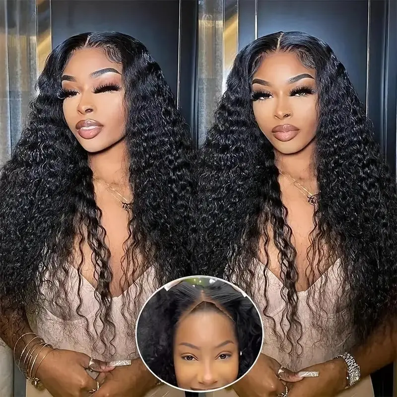 Rosabeauty HD Lace Front Human Hair Wigs 13x4 Deep Wave 250 Density 5X5 Preplucked Glueless Ready To Go Curly Wig 38 40 Inches