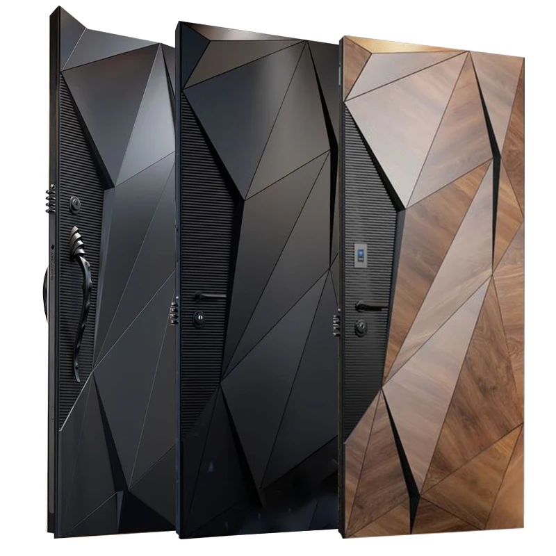 Contemporary Cast Aluminum Blast Door For Entry Modern Hall Apartment Front Door Strong Three-Dimensional Sense Unique Style