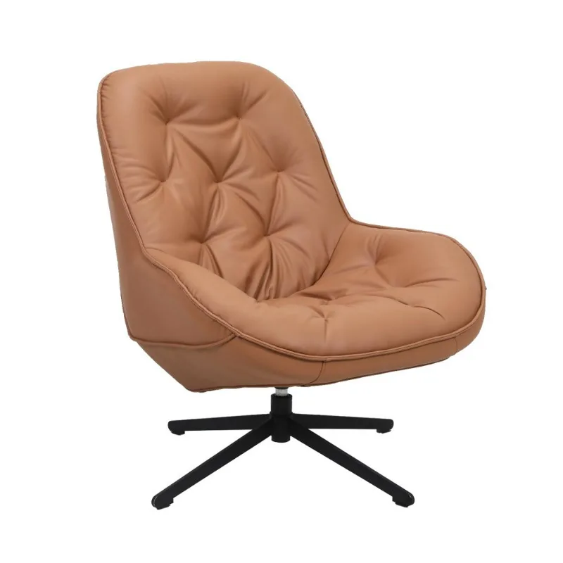 

Light luxury leisure chair Nordic simple rotating single chair living room room Italian minimalist single leather sofa chair