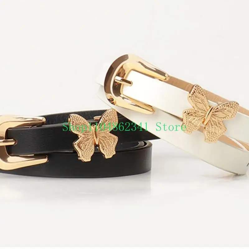 5ASD Прекрасная бабочка, украшенная PU поясной ремень Живой цвет на талии, зажигающая пояс для ежедневного или особого случая
