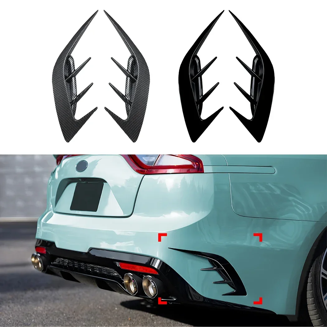 2Pcs Rear Bumper Side Vent C Canard Covers For KIA Stinger 2017-2023 Front Bumper Trim Canards Car Styling Accessory