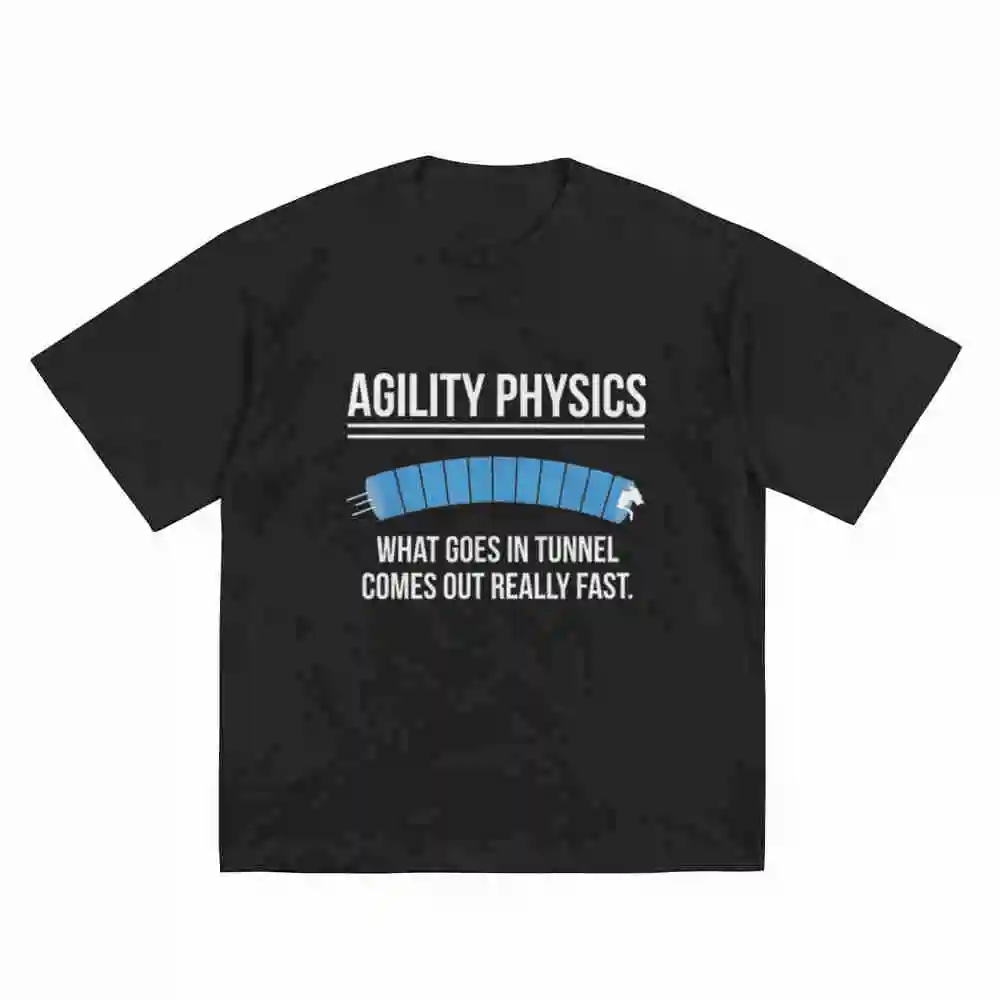 Dog Agility Physics Definition Trainer Handler Short Sleeve Tee 100% Cotton T-Shirt