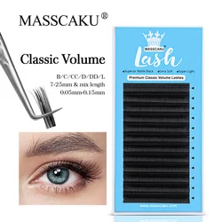 Private Label MASSCAKU Premade Russian Volume Classic Lashes Professional Mink Eyelash Extensions Individual Eyelashes