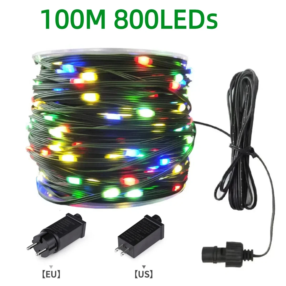 Decorazioni natalizie Luci a stringa a LED per esterni Filo in PVC verde Impermeabile ad alta luminosità con 8 modalità di illuminazione per la decorazione del festival di Capodanno