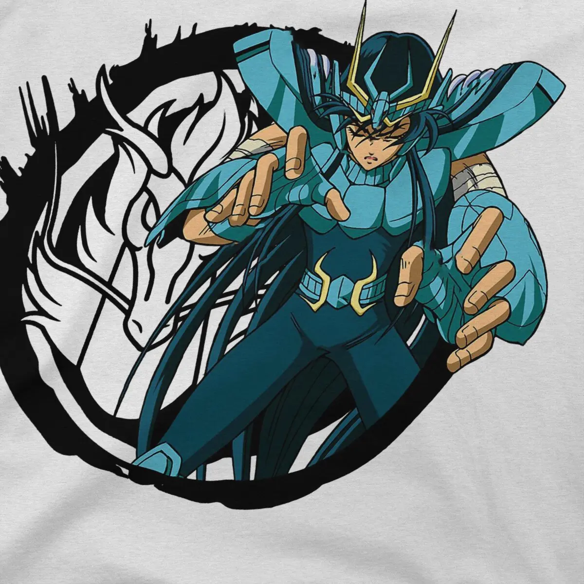 SaintSeiya Dragon Shiryu Tshirt Graphic Men Tops Vintage Grunge Summer Polyester Streetwear Harajuku T Shirt