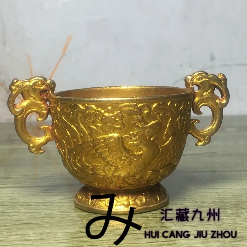 Retro auspicious Dragon and phoenix pixiu ears Wine Cup Wine Vessel  Ornament Decoration Tea Pet Figurines