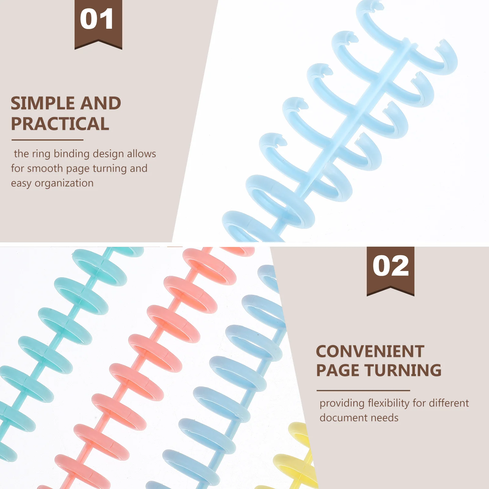 10 قطعة حلقات الموثق البلاستيكية A4 طول 30-حفرة كوتابل حلقات أوراق فضفاضة قابلة للإزالة كتاب ملزمة الدائري لأجهزة الكمبيوتر المحمولة الطلابية