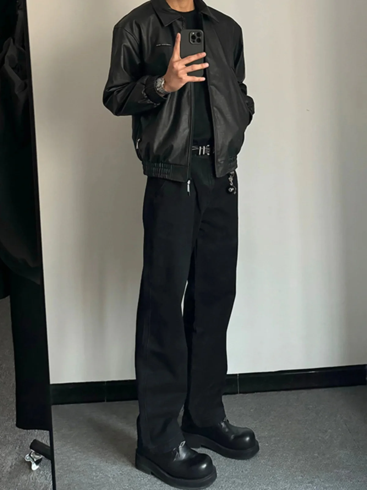 

Мужские джинсы Cleanfit Pure Black Slim Fit с прямыми штанинами, модные, брендовые, эластичные, повседневные, с высокой талией, на молнии, длинные брюки, молодежная мода