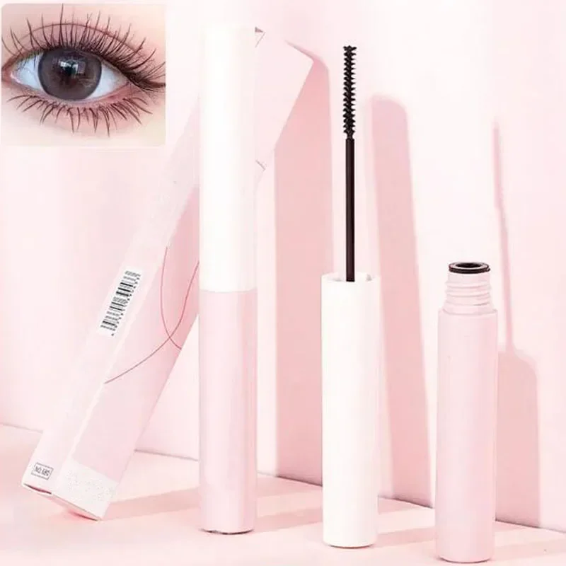 Ultra-Fijne Mascara Krul Dikke Verlengende Wimper Mascara Waterdichte Niet-Vlek Bruine Natuurlijke Curling Fijne Borstel Mascara Make-Up