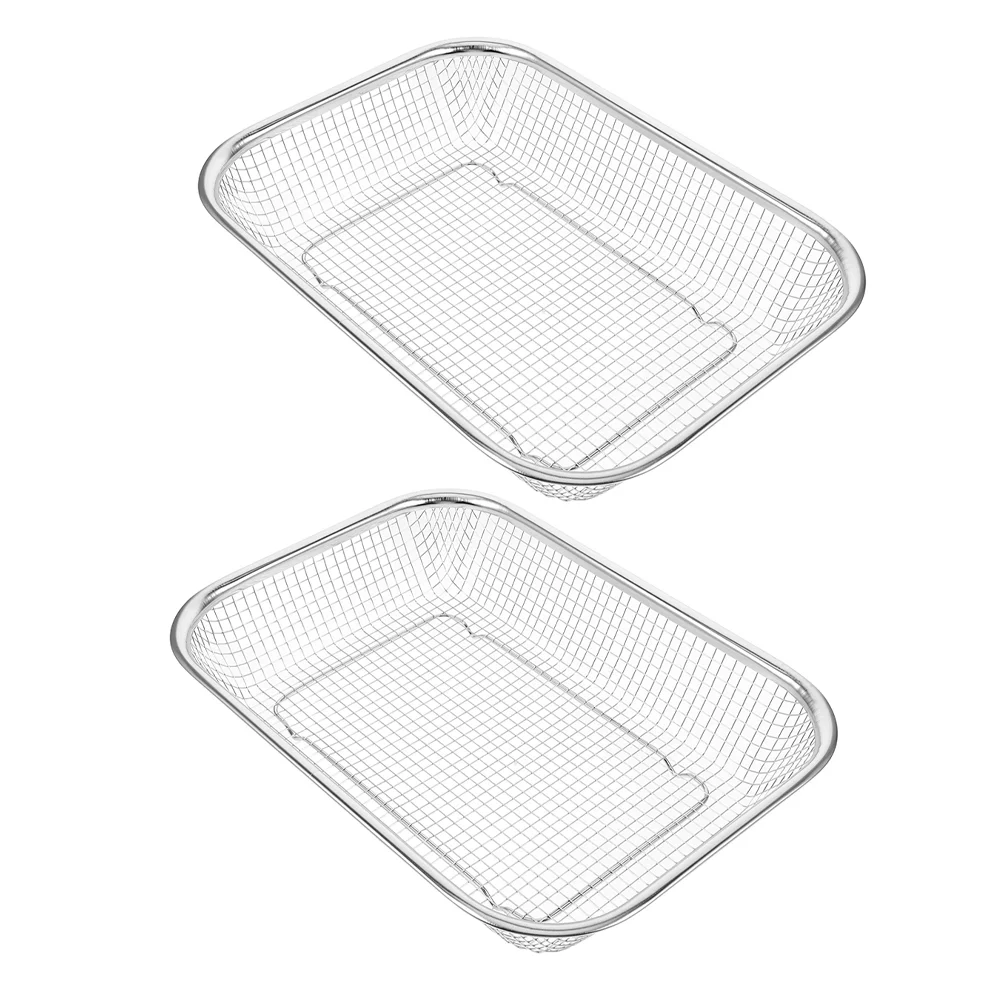 

2 Pcs Storage Baskets Dishwasher Accessories Stainless Steel Mesh Tableware Rack Box Drain Utensil Silver Chopstick