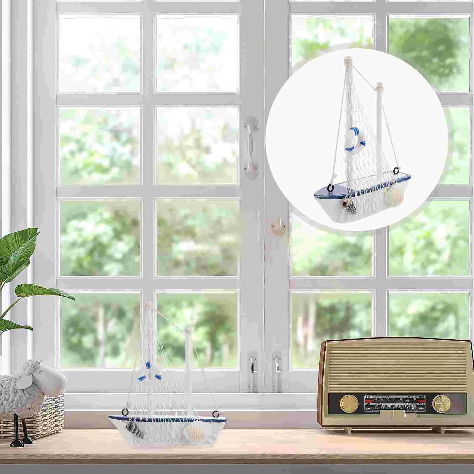 Real Sailboat Sailing Model Toy House Wooden Nautical Decorations for Home Craft