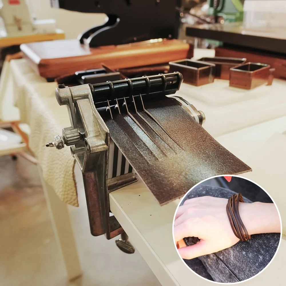 The Hobbyworker Faux Leather Lace Stripper Precision Table Top Cutter Fringe Braiding Belt Making Durable MetaSafety Features - view 3