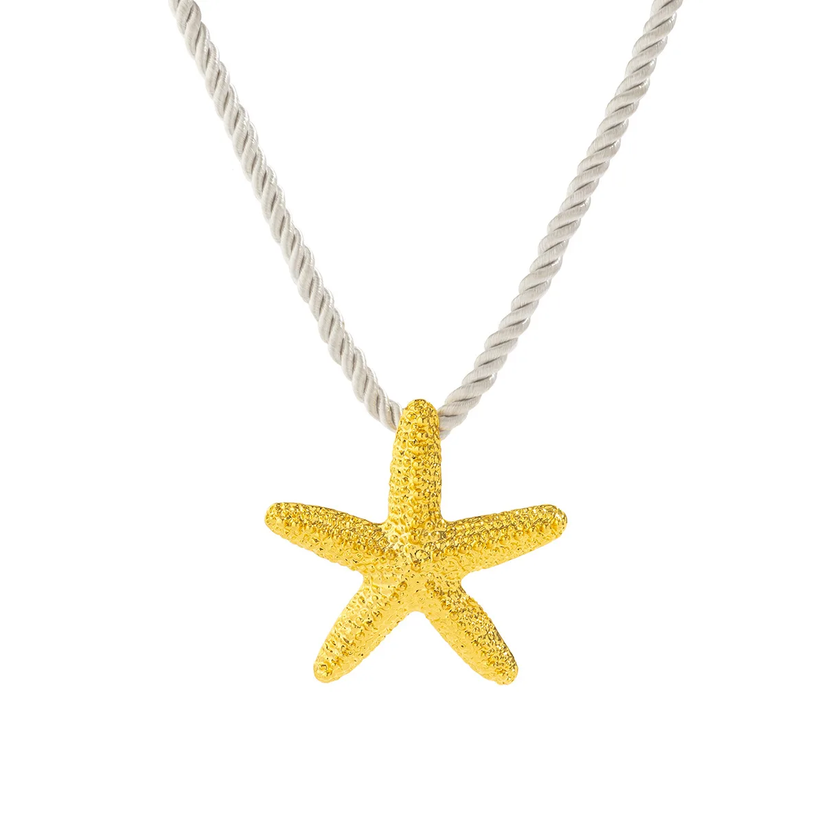 Exaggerated Big Starfish Pendant Necklace for Women Punk White Thick Rope Chain Choker Necklace Party Jewelry
