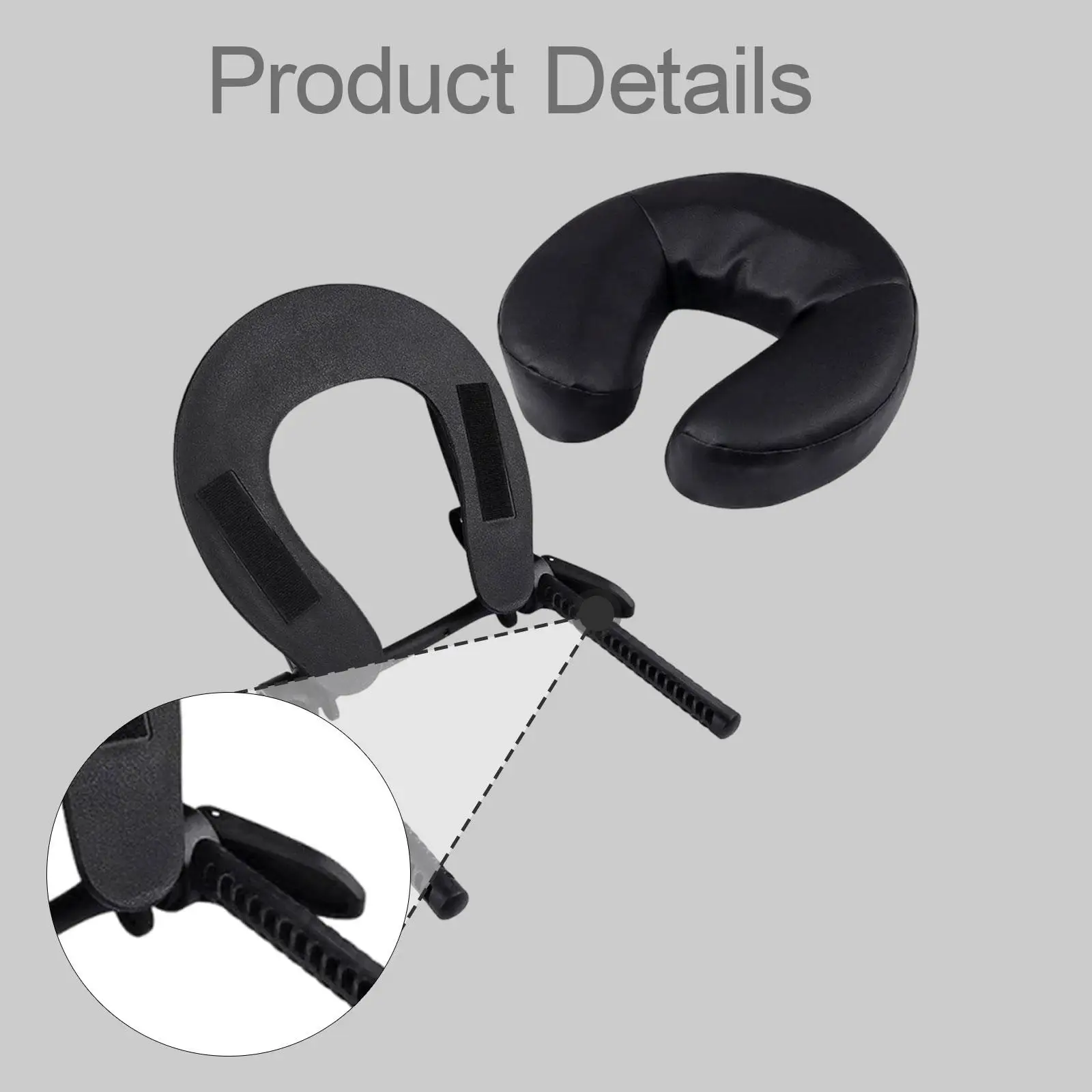 

Home Massage Headrest Adjustable Face Pillow Kit Ergonomic Support Cushion for Neck Back Relaxation