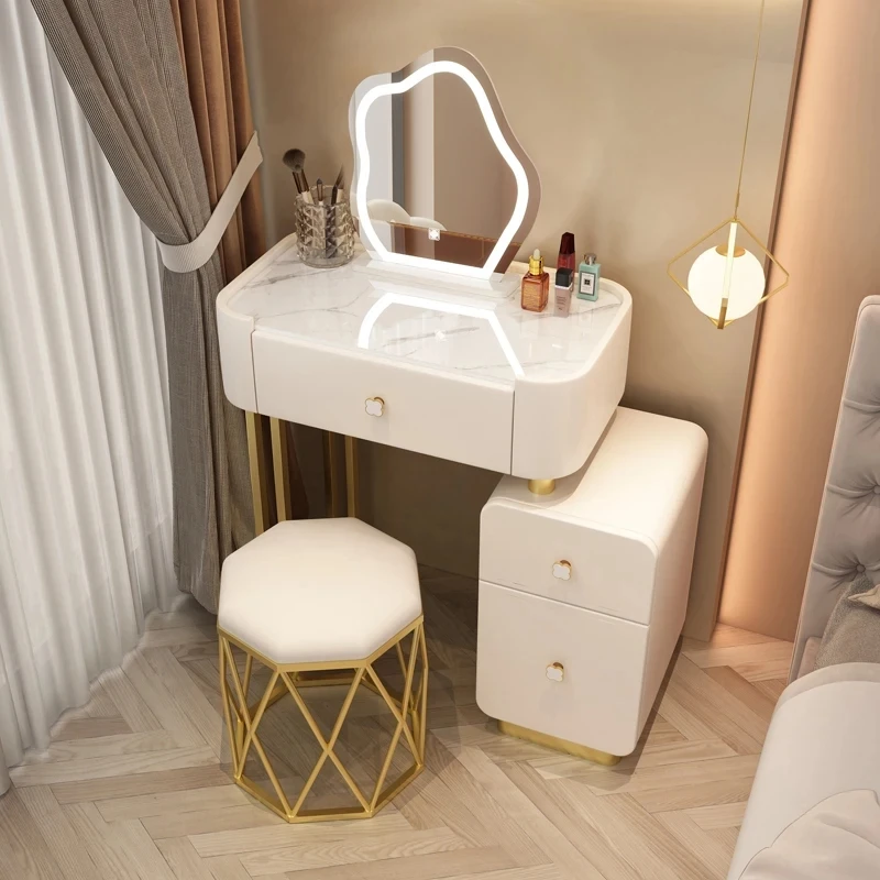 Organizers Storage Dressing Table Bedroom Classic European Luxury Dressing Table Gold Legs Tocador Maquillaje Bedroom Furniture