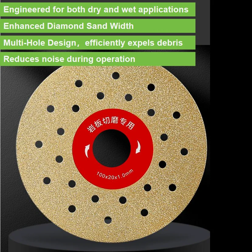 

1PC 100mm Ultra-Thin Diamond Cutting Disc for Porcelain, Glass, Ceramic Tile & Rock Slabs - Flat Grinding Blade