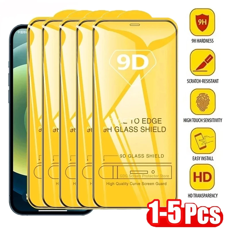 1-5PCS 9D Screen Protector For Samsung S25 Ultra S24 A37 A57 A07 A06 A17 A16 A26 A36 A35 A56 Full coverage tempered glass film