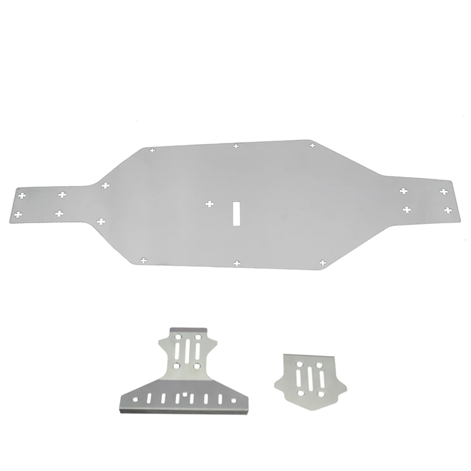 Placa protectora de chasis de armadura de Metal para coche teledirigido, delantera y trasera para KM 1/7, Rally Car Citroen C3, piezas de repuesto compatibles con KM 1/7