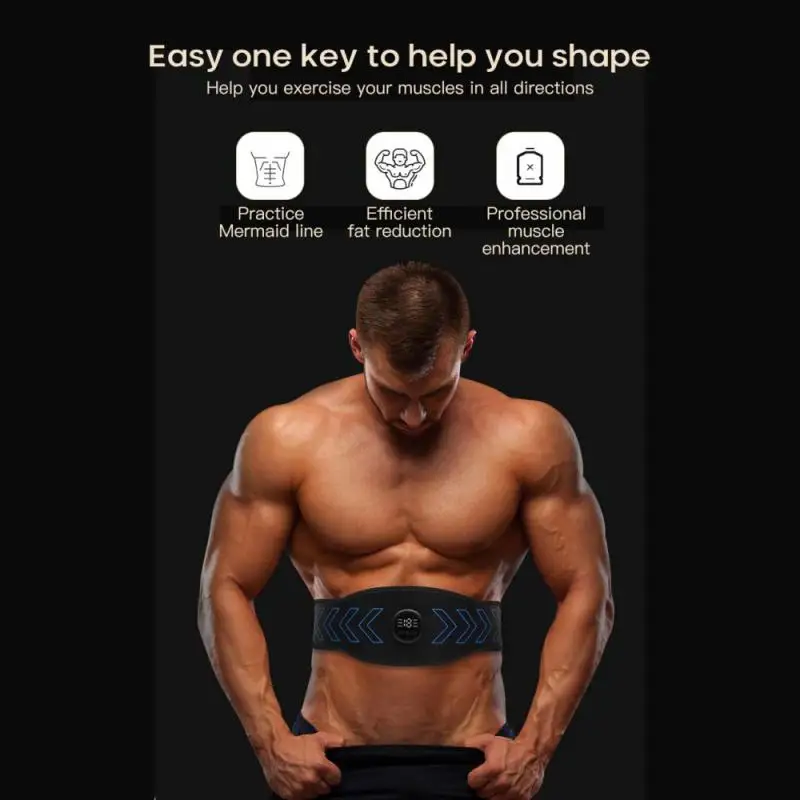 Newest Body Abdominal Muscle Trainer Stimulator EMS Fitness Belt Electronic Toning Slimming Belts Abdomen Waist Support Fabrics