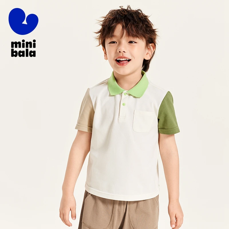 Mini Bala Short Sleeve T-Shirt Boys Summer Baby Moisture-Wicking Quick-Dry Soft Breathable Fashion Children Top