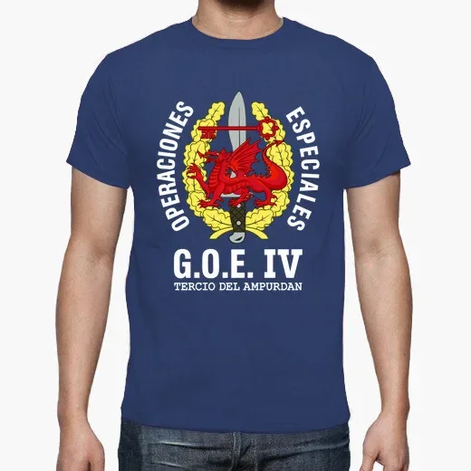 Spanish Legion GOE IV Tercio Ampurdan Mod.2 Special Operations Emblem T-Shirt 100% Cotton O-Neck Short Sleeve Casual Mens Tshirt