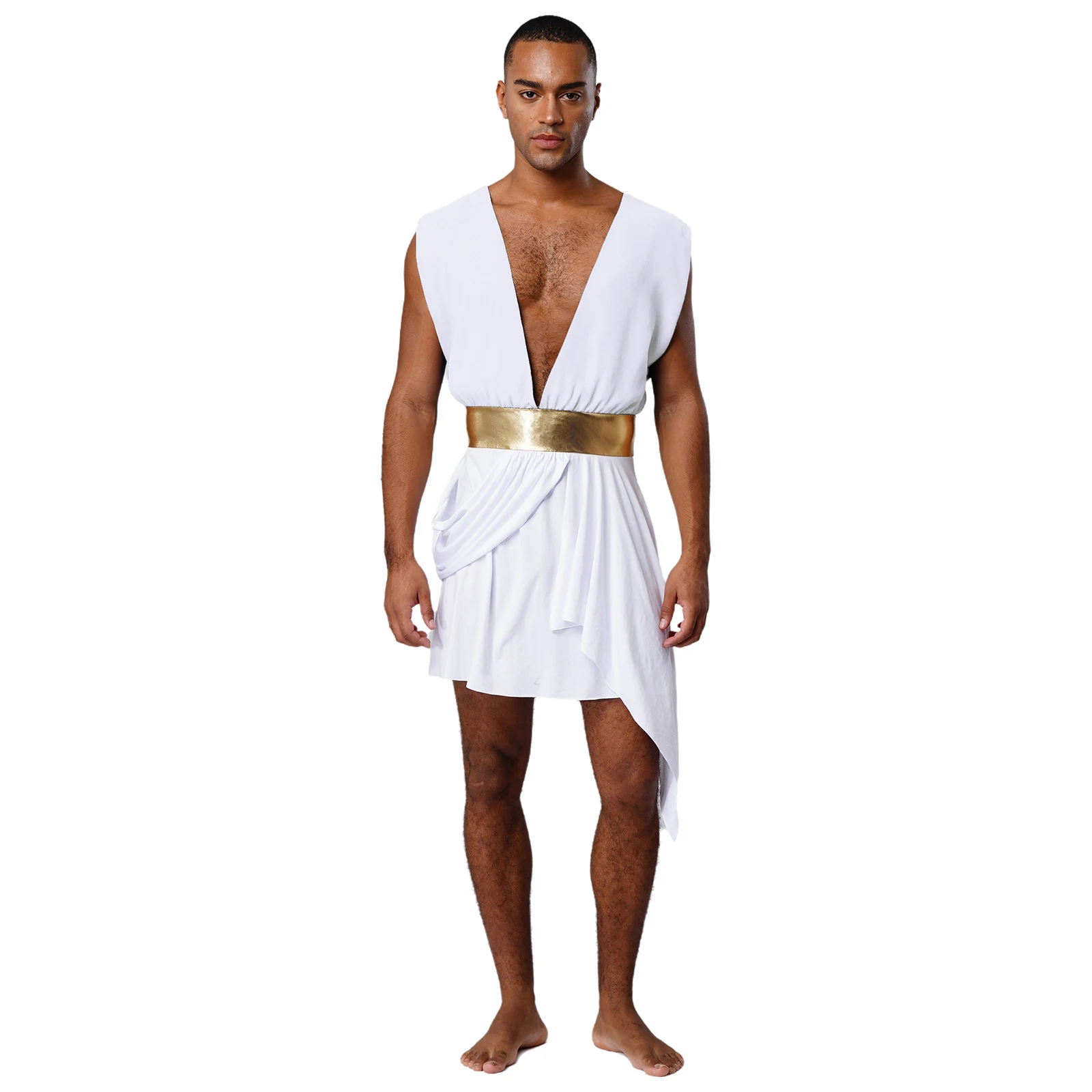 

Men Ancient Greek God Gladiator Cosplay Costume Halloween Role Play Knight Warrior Costumes Roman Emperor Ruffle Skirts