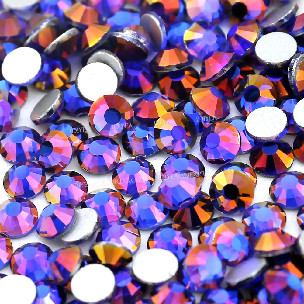 IDIYEA Magma Series Shimmer AB Non Hot Fix Crystal FlatBack Rhinestone Strass Glitter Stone For Diamond DIY Nail Art Accessories