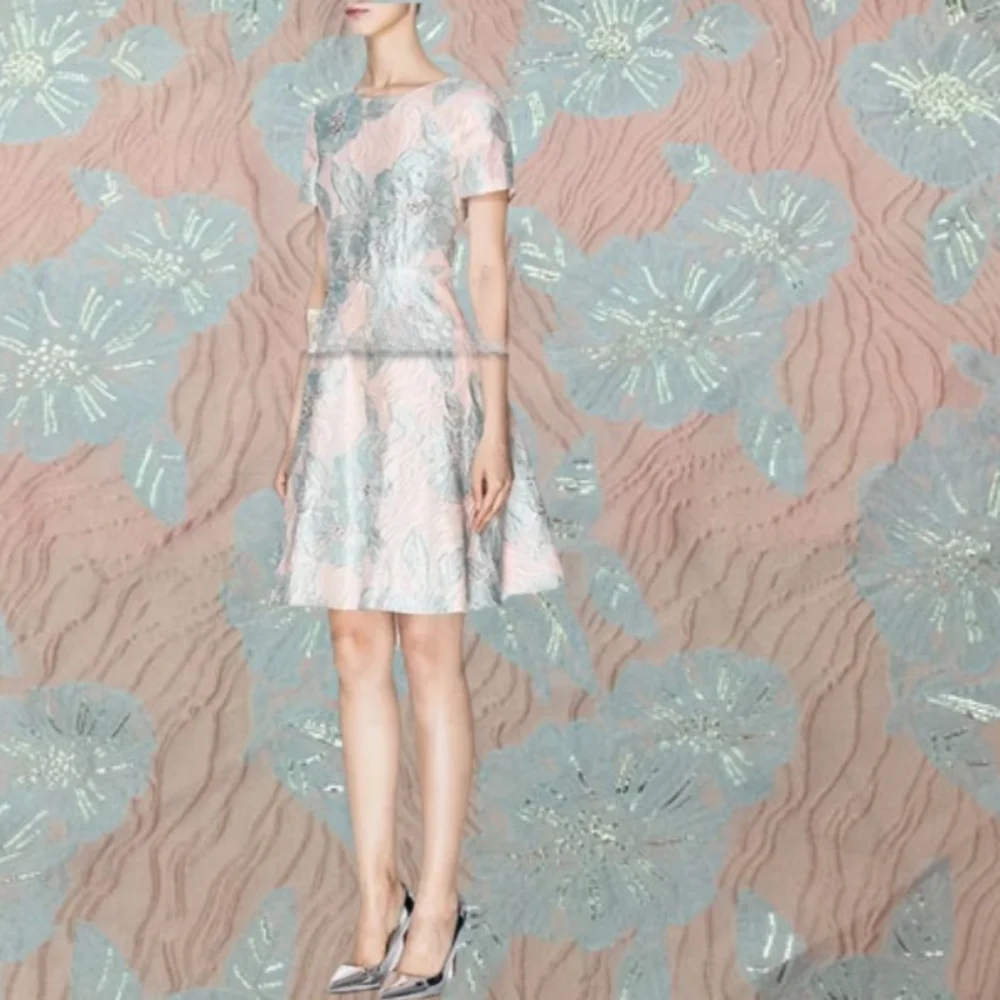 

Золотая проволока, парча, жаккардовая ткань, весна-лето, тонкое цельное платье, детская одежда, дизайнерская ткань, модный оптовый материал