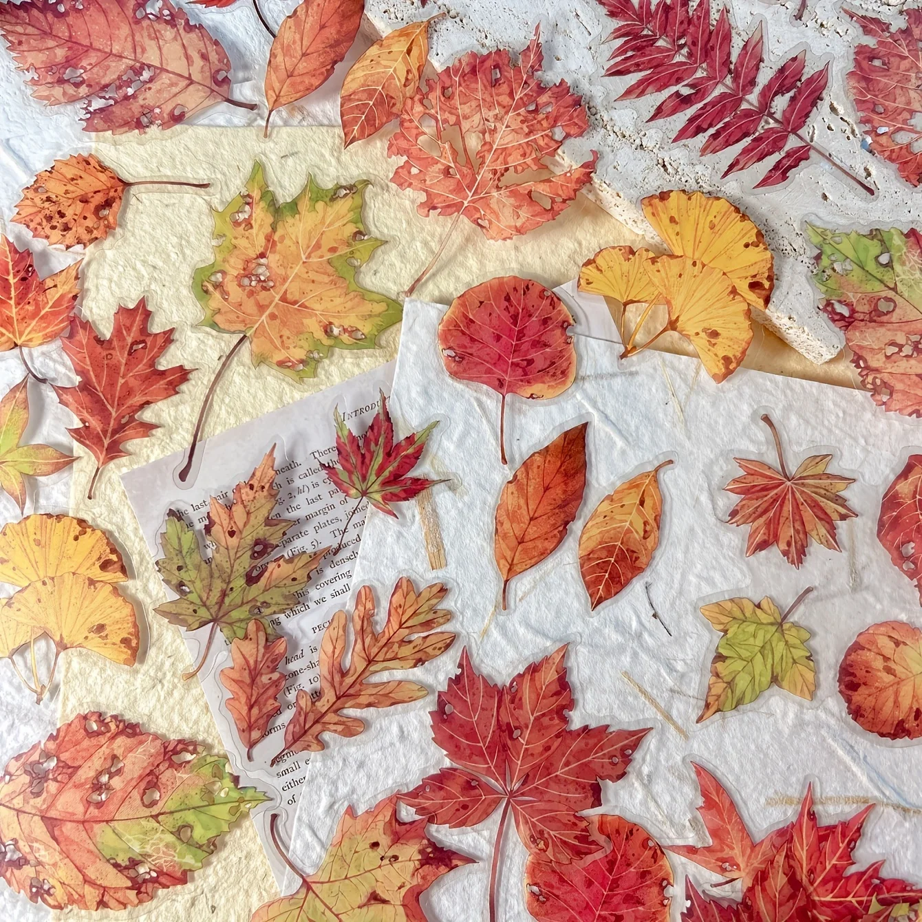 40 sheets Autumn Leaf Mushroom Theme Stickers pack Journal Diy Scrapbooking Supplies Diary Album Aesthetic Stationery Sticker