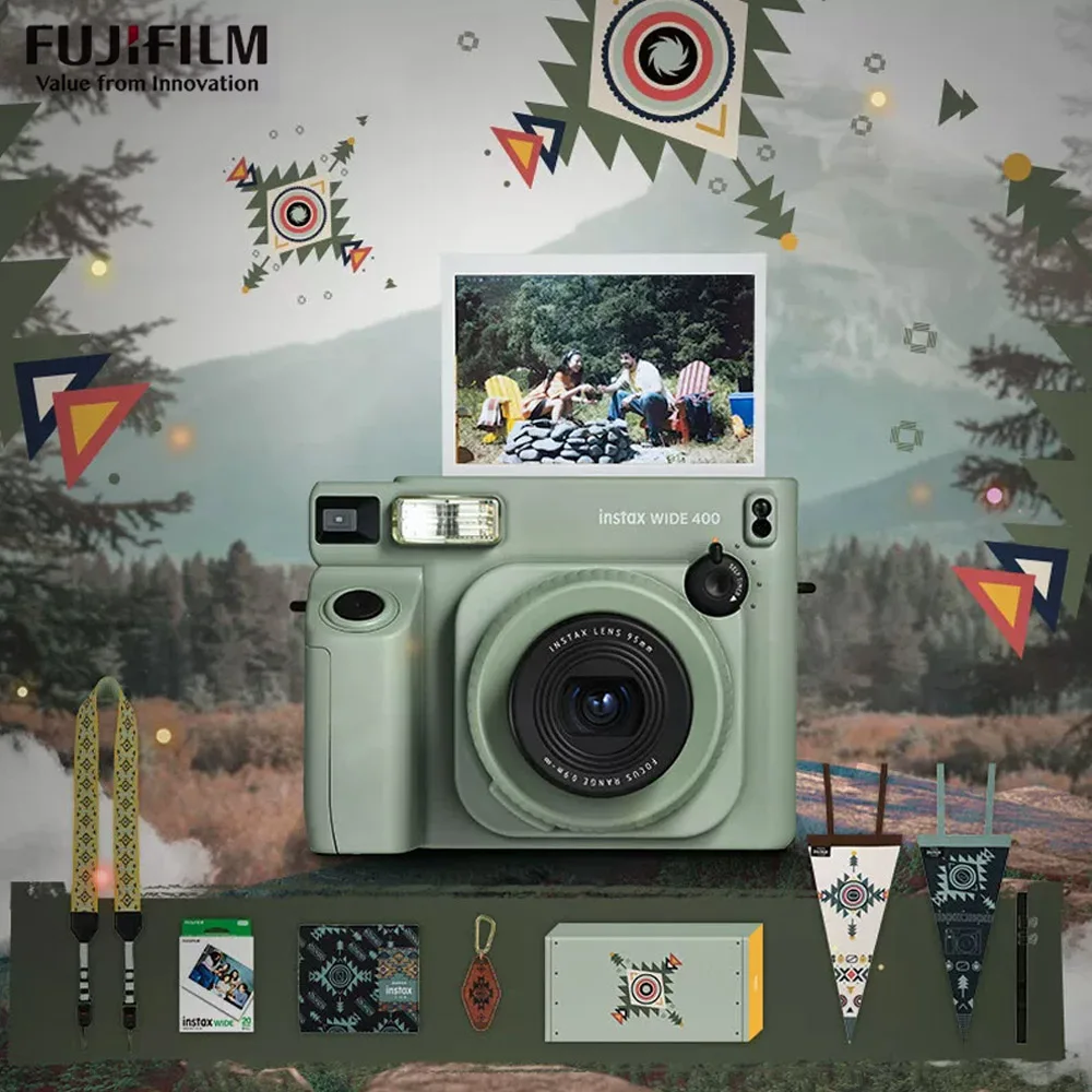 Оригинальная 5-дюймовая камера моментальной печати Instax Wide 400 от Fujifilm, новая версия Wide 300, опционально с ремешком и базовым комплектом