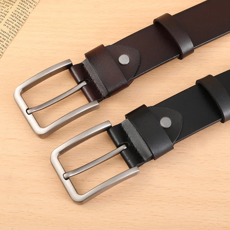 3,7 cm Herren PU-Ledergürtel mit Metall-Dornschließe, lässiger Alltags-Jeansgürtel für Herren, modischer Herren-Kunstleder-Hosengürtel – Detail 4