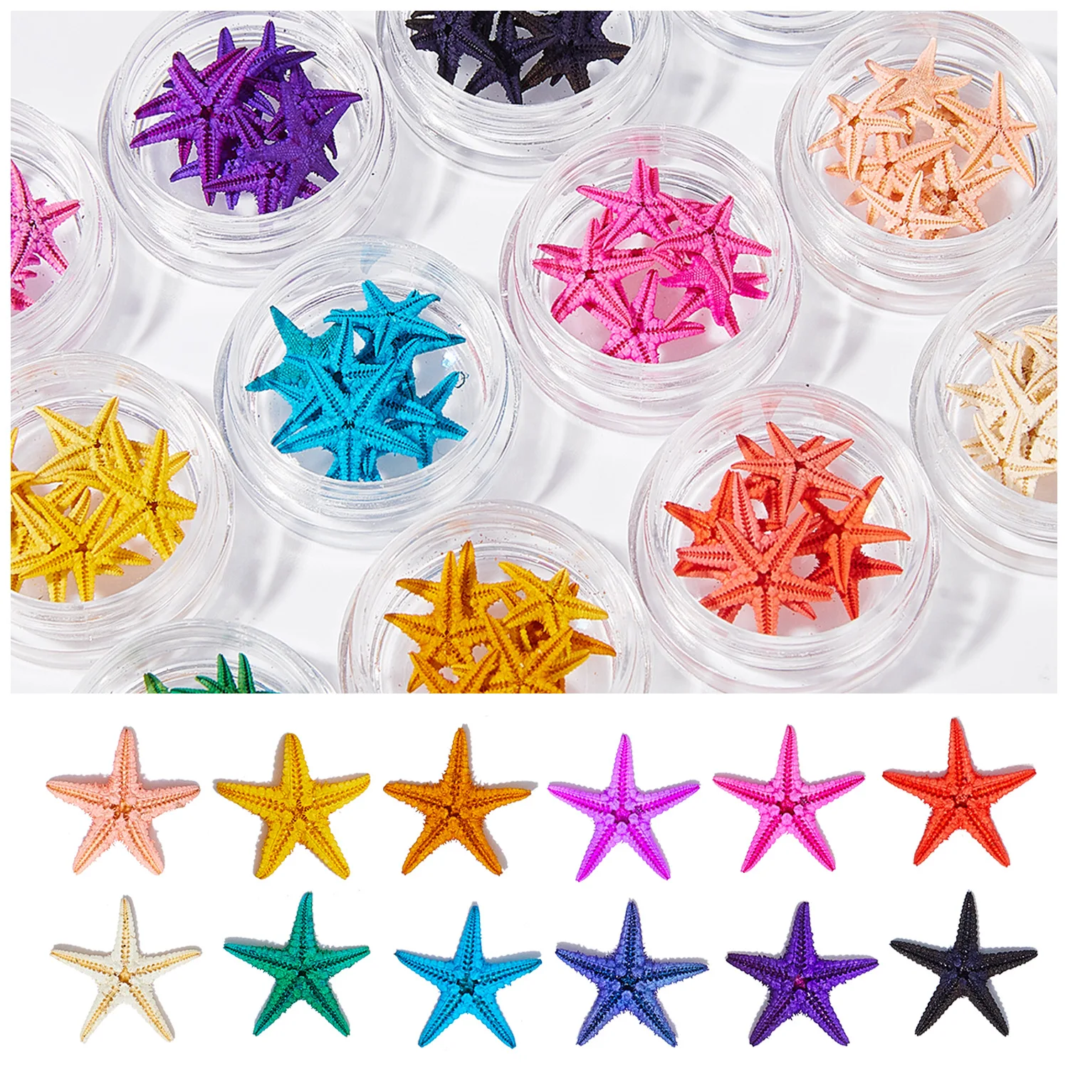 

10pcs Natural Starfish Nail Art Accessories New Ocean Style Nail Design Supplies Summer 3D Embossed Patch Nail Art Decor Stones