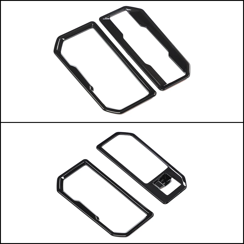 Piano Black ABS Gear Shift Panel Frame Trim for Toyota RAV4 2026+ RHD Right-Hand Drive 2Pcs/Set