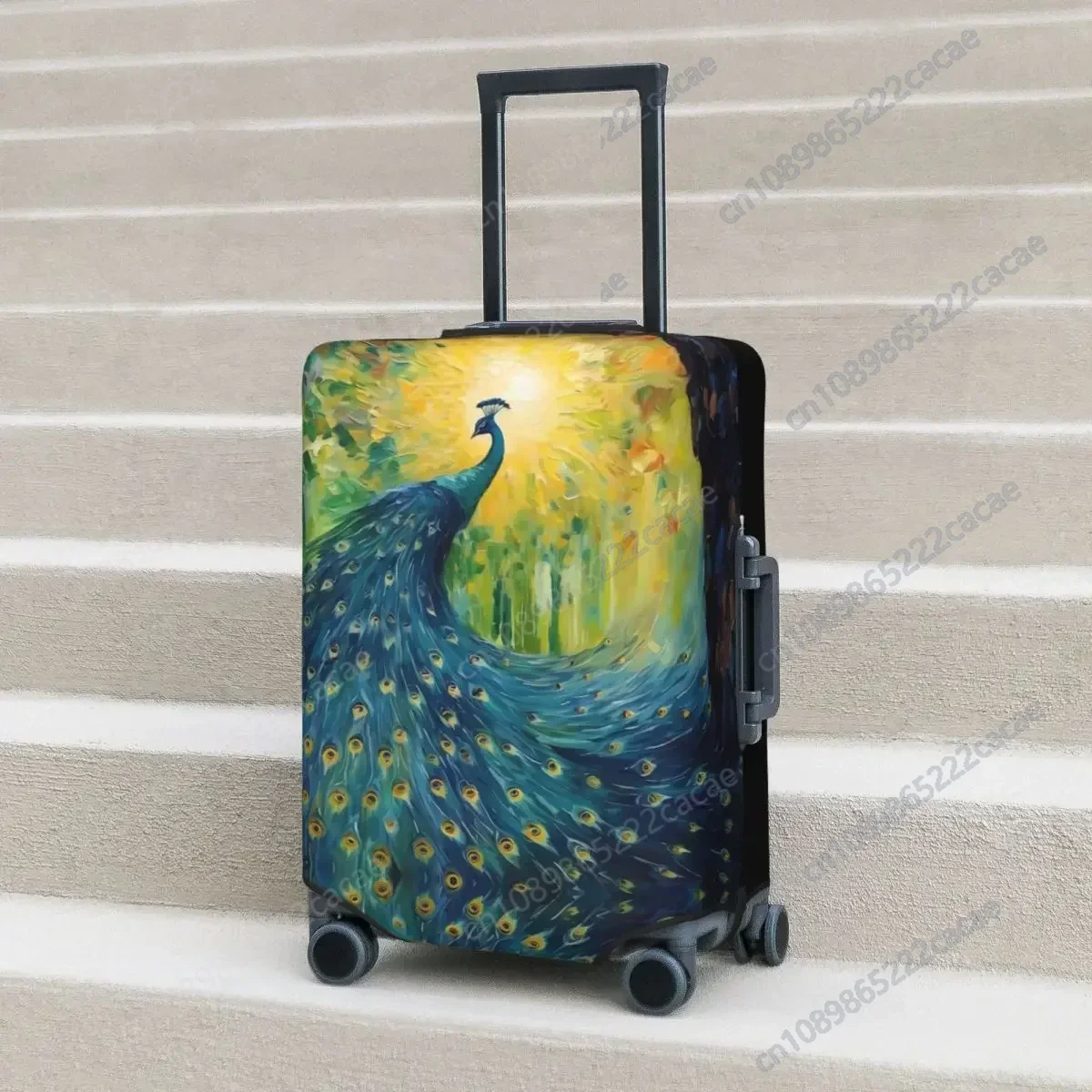 

Fantasy Peacock Suitcase Cover Vacation Pretty Animal Strectch Luggage Supplies Travel Protector