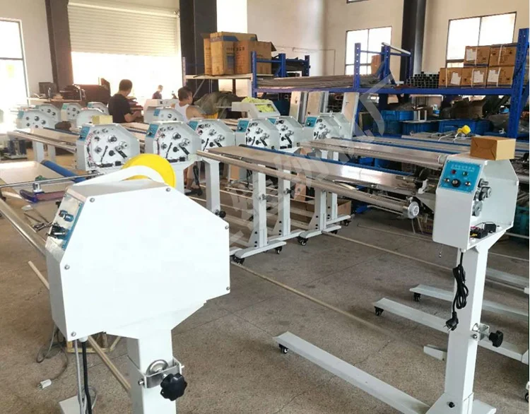 QK-933 semi automatic high speed textile fabric Leather non -woven paper cloth roll fabric strip cutter cutting machine