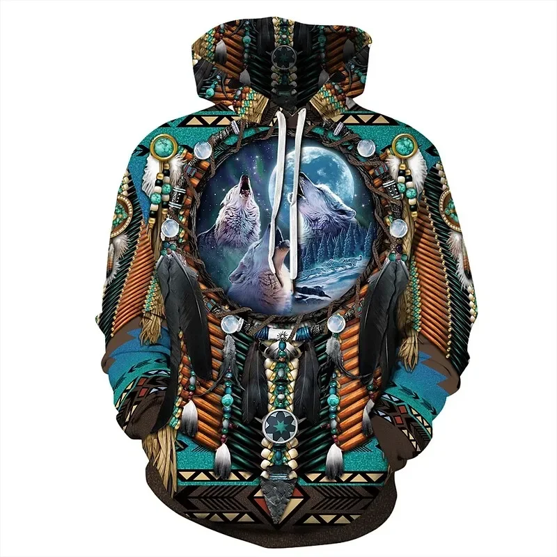 New Spring and Autumn men and women can cool 3D printed Bohemian casual retro sports hoodie jumper street fashion clothing