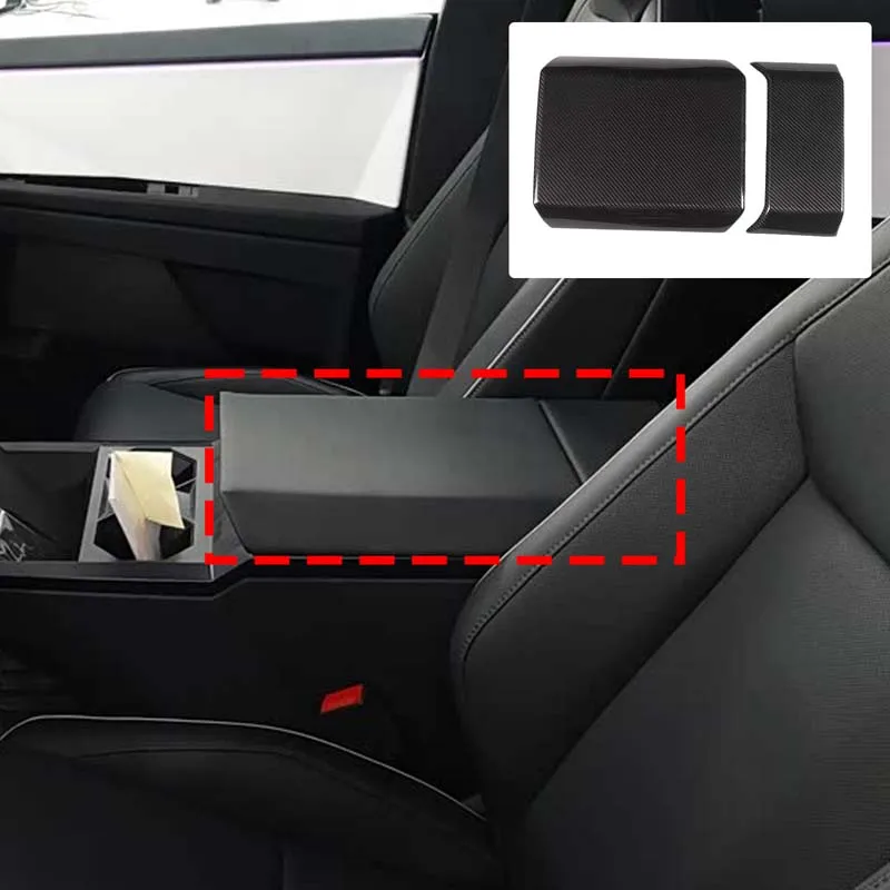 

Для Tesla Cybertruck 2024-2025 автомобильный подлокотник, панель, декоративная крышка, аксессуары для модификации автомобиля из натурального углеродного волокна